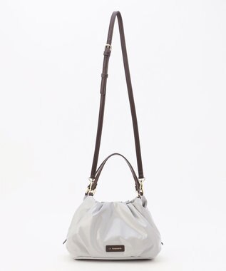 LA BAGAGERIE ソフトエナメル2WAYハンドバッグ Sサイズ ライトグレー