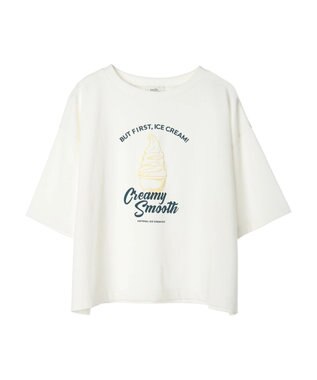 earth music&ecology ＩＣＥ　ＣＲＥＡＭ！　ショートＴ Off White