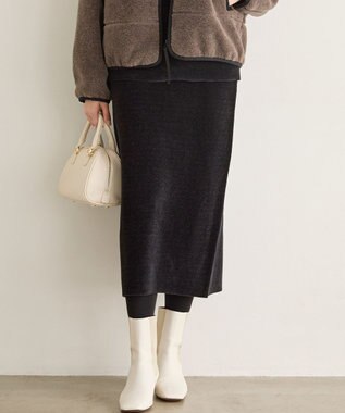 23区 【SLOW/一部店舗限定】ベロア風ニット スカート