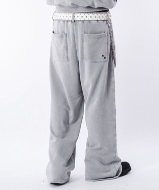 WEGO 【ウエストゴム/ユニセックス着用ITEM】ブリーチハトメスウェットパンツ グレー