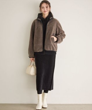 23区 S 【SLOW/一部店舗限定】ベロア風ニット スカート ブラック系