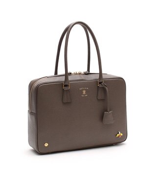 A.D.M.J. 【牛革】アノニマス/A4サイズ対応クリスタルビー付ボストン34cm カーキ