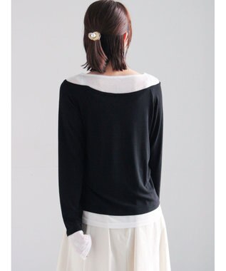 Te chichi レイヤードテレコトップス ブラック