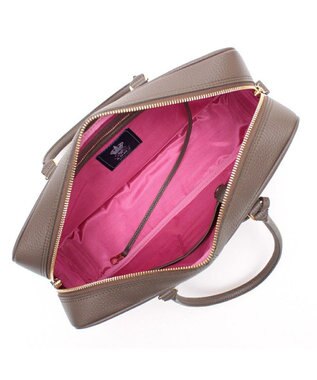 A.D.M.J. 【牛革】アノニマス/A4サイズ対応クリスタルビー付ボストン34cm カーキ