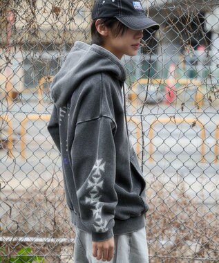 WEGO 【ユニセックス着用ITEM】ブリーチグラフィックZIPパーカー 柄2