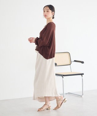 earth music&ecology 【2WAY】レーストリムシアーニットカーディガン Brown