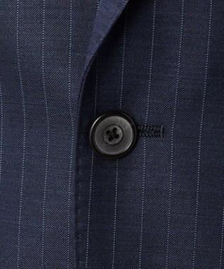 GOTAIRIKU 【Loro Piana Fabric】365 通年 3ピーススーツ(ネイビーストライプ) ダルブルー×ストライプ