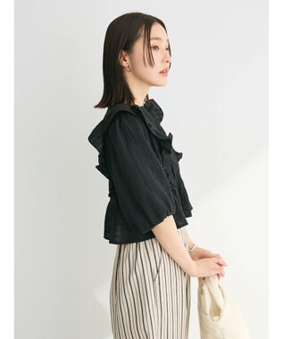 Green Parks ・ＥＬＥＮＣＡＲＥ　ＤＵＥ　シャドーチェックブラウス Black