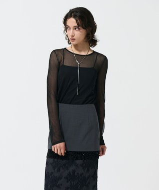 GRACE CONTINENTAL シアークルーニットトップ ブラック