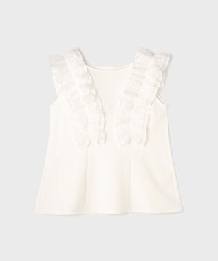 GRACE CONTINENTAL フリル切替カットトップ ホワイト