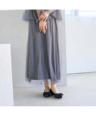 MODE ET JACOMO <carino>ドットチュールパンプス ブラック