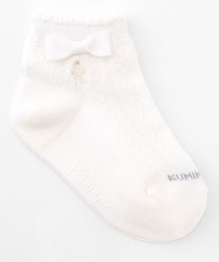 組曲 KIDS 【13-24㎝】リボン付シンプル ショートソックス