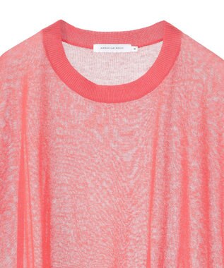 AMERICAN HOLIC ウォッシャブルシアーニットフレンチスリーブトップス Red