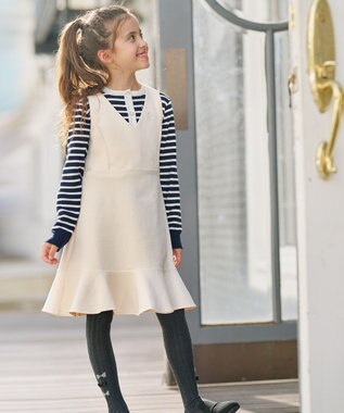 組曲 KIDS 【110-140cm】ボーダー カーディガン ネイビー系1