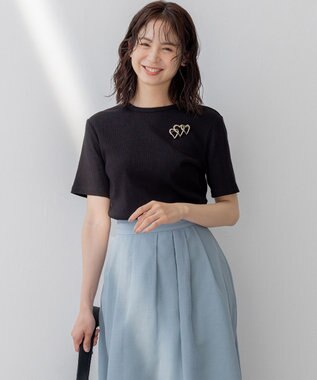 組曲 S ベーシックリブ Tシャツ ブラック系