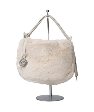 INTER-CHAUSSURES 【MARCO MASI】ポーチ付きフェイクファーバッグ アイボリー