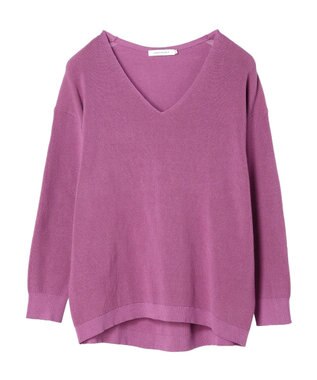 AMERICAN HOLIC Ｖネック片畦ニットプルオーバー Pink