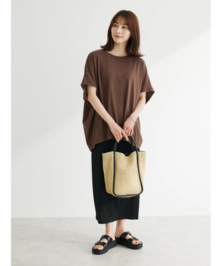 Green Parks 接触冷感半袖コクーンゆるプルオーバー Brown