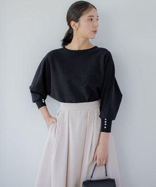 組曲 L 【洗える・6色展開】Elenaドルマンニット プルオーバー ブラック系