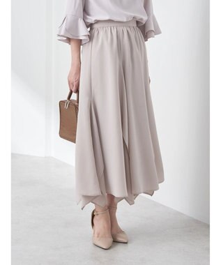 earth music&ecology ランダムイレヘムスカート Gray Beige