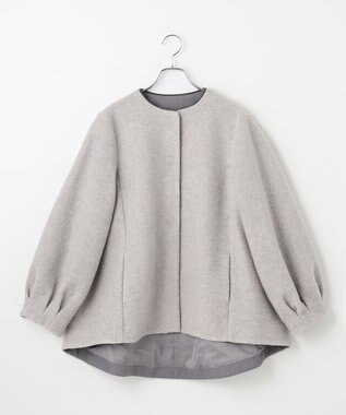 #Newans 【洗濯機可能】バックフレアショートコート ライトグレー