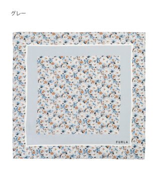 MOONBAT フルラ (FURLA) コットンプチスカーフ 50cm×50cm グレー