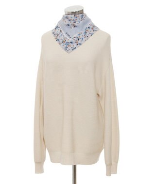 MOONBAT フルラ (FURLA) コットンプチスカーフ 50cm×50cm グレー