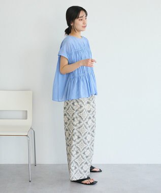 CRAFT STANDARD BOUTIQUE ヴィンテージボイルギャザーブラウス Sax