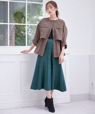 Tiaclasse 【洗える】ドロストレイヤーブルゾン ブラウン