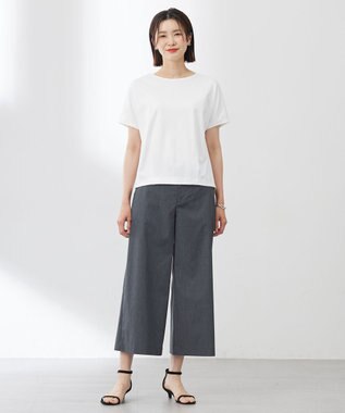 J.PRESS LADIES 【WEB限定カラーあり・洗える】コットンスムース フレンチスリーブ カットソー ホワイト系