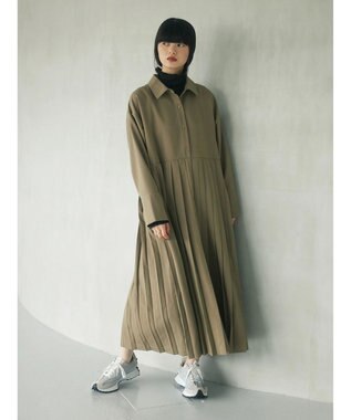 Green Parks armonia．プリーツシャツワンピース Beige