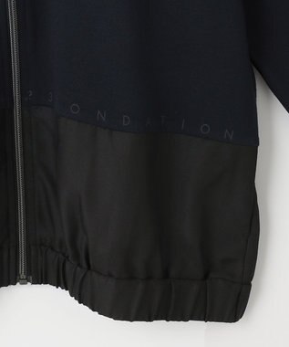 23区GOLF 【23Fondation/WOMEN】コンビ素材 フーディパーカー ブラック系
