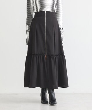 ティアードスカート フロントZIPティアードスカート / earth music&ecology