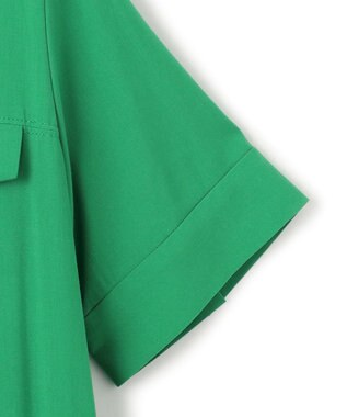 ICB L 【接触冷感・UVカット・洗える】 T/Rドライリネン ワンピース グリーン系