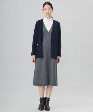 J.PRESS LADIES L 【洗える】ウールスムース ジャンパースカート グレー系