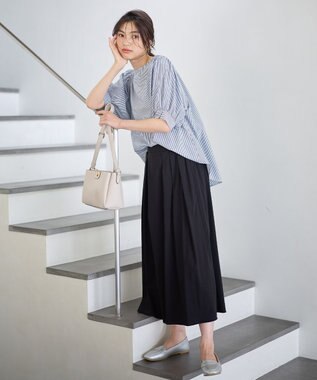 ANY 【抗菌防臭/速乾/手洗い可】エニィファンクション パフスリーブブラウス ブルーロンスト