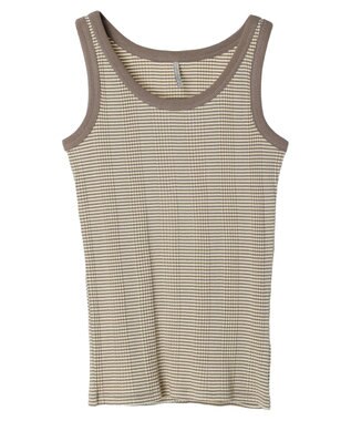 AMERICAN HOLIC 針抜きテレコボーダータンクトップ Yellow