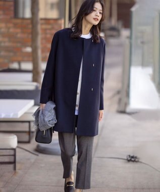 J.PRESS LADIES S 【洗える】チェルビック テーパード パンツ ダークブラウン系