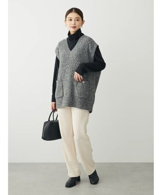 Green Parks リブ見えカットコールパンツ Ecru