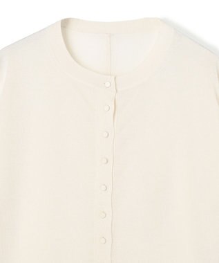 BEIGE， MOISE / シアーニット　5分袖カーディガン Ecru