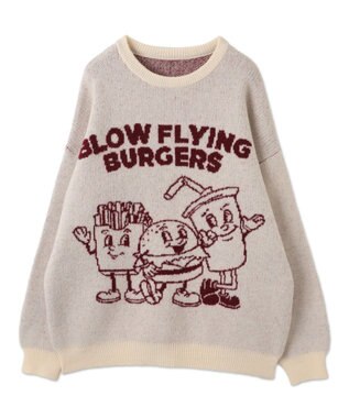 WEGO ファニーグラフィックフラッフィーニットプルオーバー 柄1