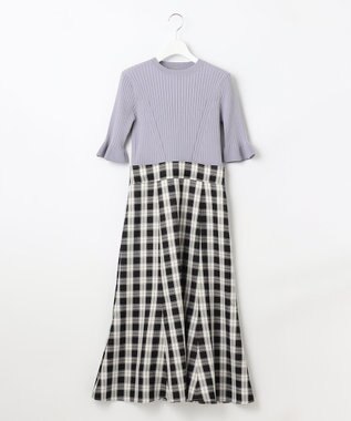 Feroux 【洗える】ニットコンビ ワンピース ブラック系2