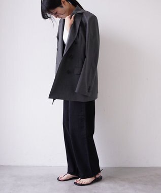 woadblue 石岡真実さん着用 サルエルブレットデニムパンツ ブラック BLACK