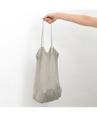 UNBILLION カシュカシュ cachecache / ラメ糸編みトートバッグ シルバー