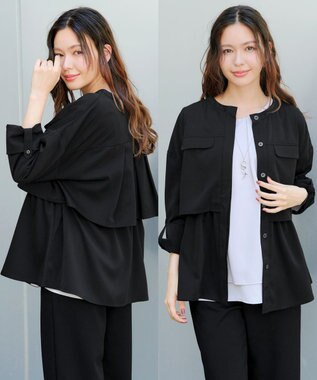 Tiaclasse 【洗える】ドロストレイヤーブルゾン ブラック