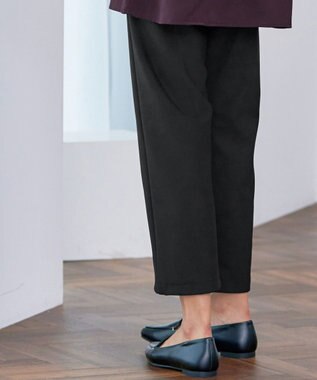 Tiaclasse 【日本製・洗える】すふれ起毛ワイドパンツ ブラック