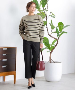 Tiaclasse 【日本製・洗える】すふれ起毛ワイドパンツ ブラック