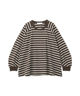 AMERICAN HOLIC フレアラグランボーダーロンＴ Brown