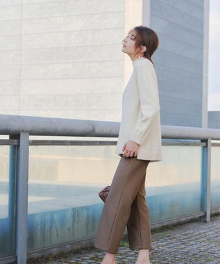 Tiaclasse 【日本製・洗える】すふれ起毛ワイドパンツ モカ