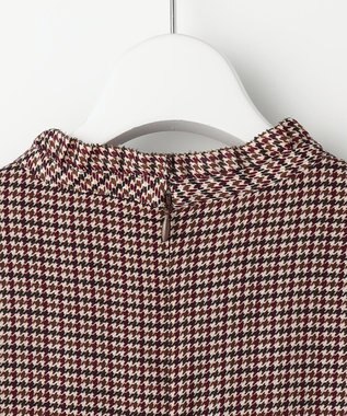 J.PRESS LADIES L デシンハウンドトゥースプリント ワンピース ブラウン系